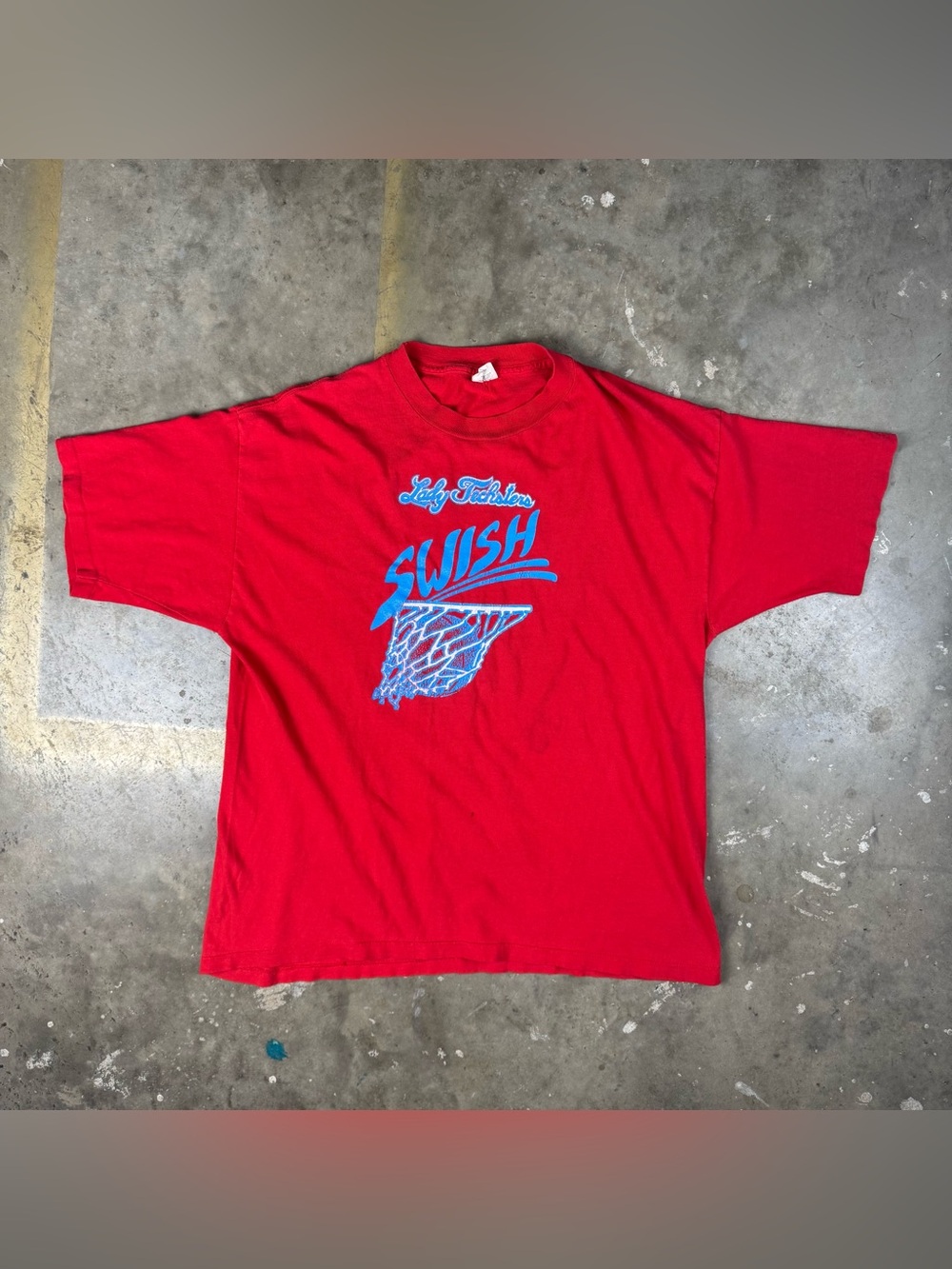 Vintage 1980s Adidas T-Shirt Sz Large Basketball Louisiana Tech Lady Trefoil Tee